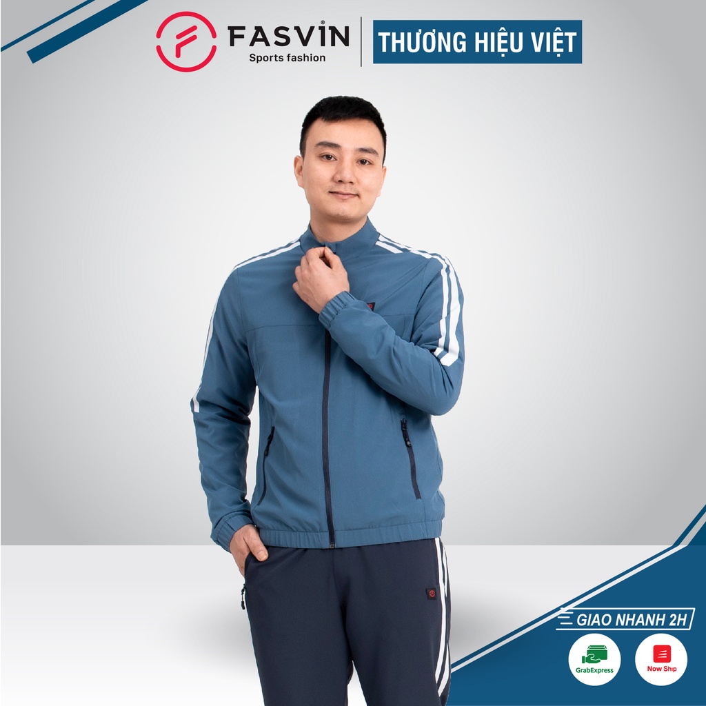 Bộ quần áo thể thao nam Fasvin BC20452.HN vải gió chun 02 lớp lót lưới mềm mại co giãn.