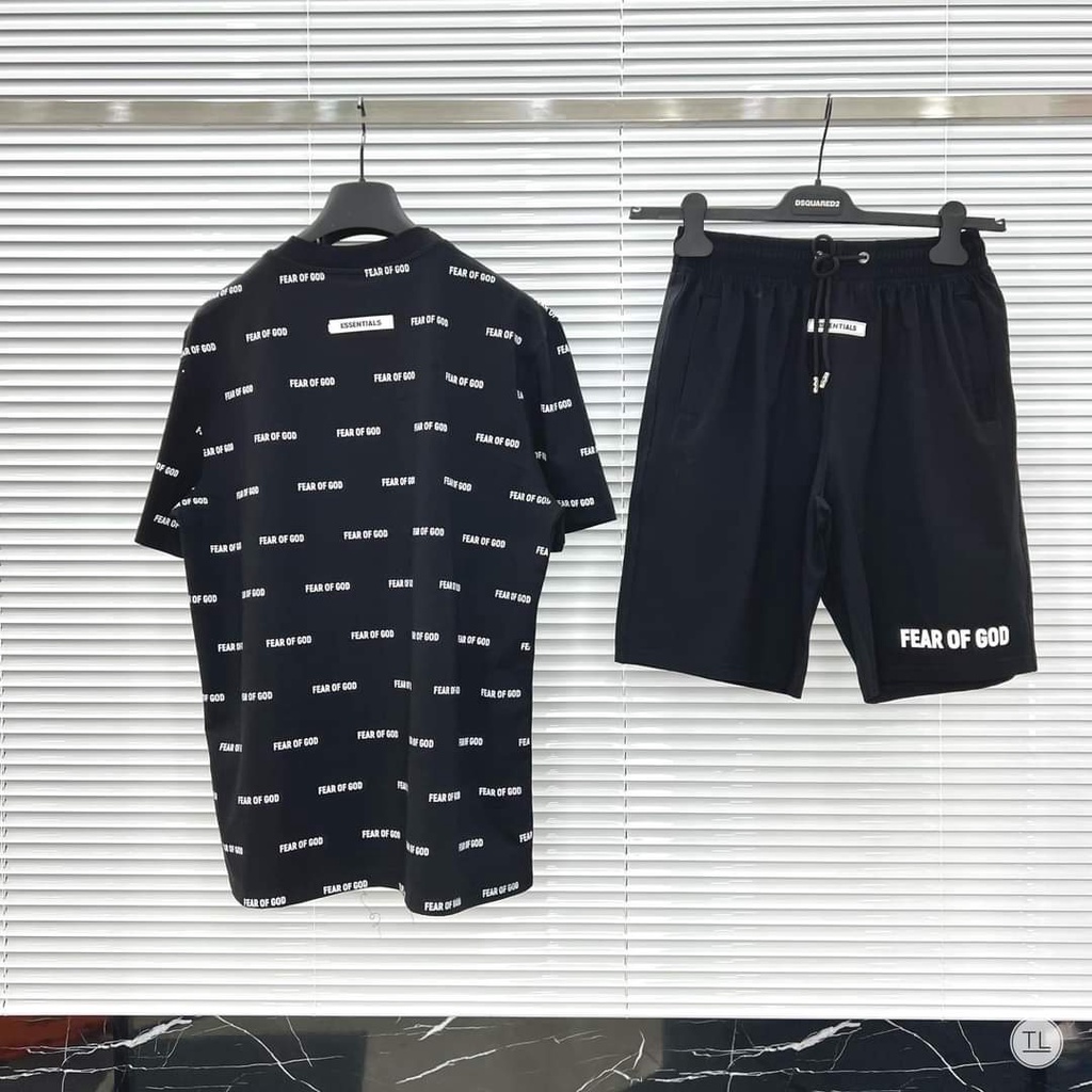 Bộ Phông Phối Chữ Fear Of God Thời Thượng Độc Đáo Chất Cotton Mềm Mịn Thất Hót Mồ Hôi Thoải Mài Hoạt Động