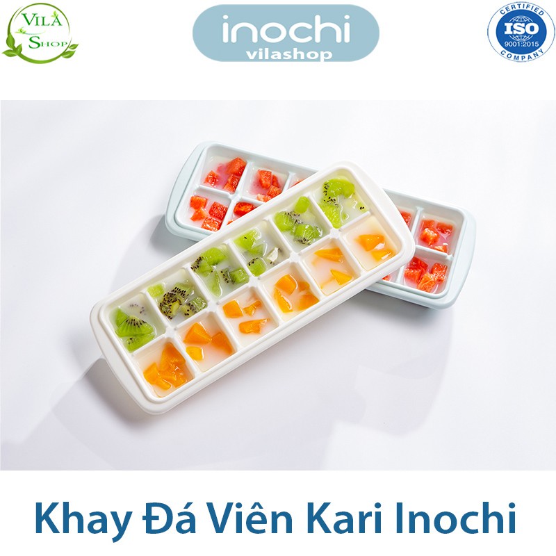 Khay Làm Đá, Khay Làm Thạch Kari 12 Viên, Khay Tích Trữ Đồ Ăn Dặm Cho Bé Nhựa Dẻo Cao Cấp Inochi Kháng Khuẩn -  Khử Mùi