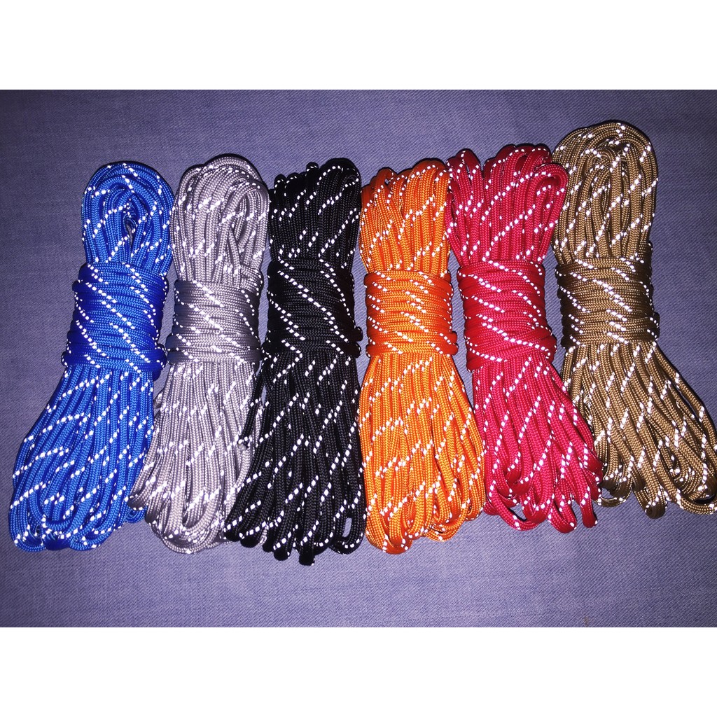 Dây dù paracord 9 lõi tròn phản quang 4mm 10 mét