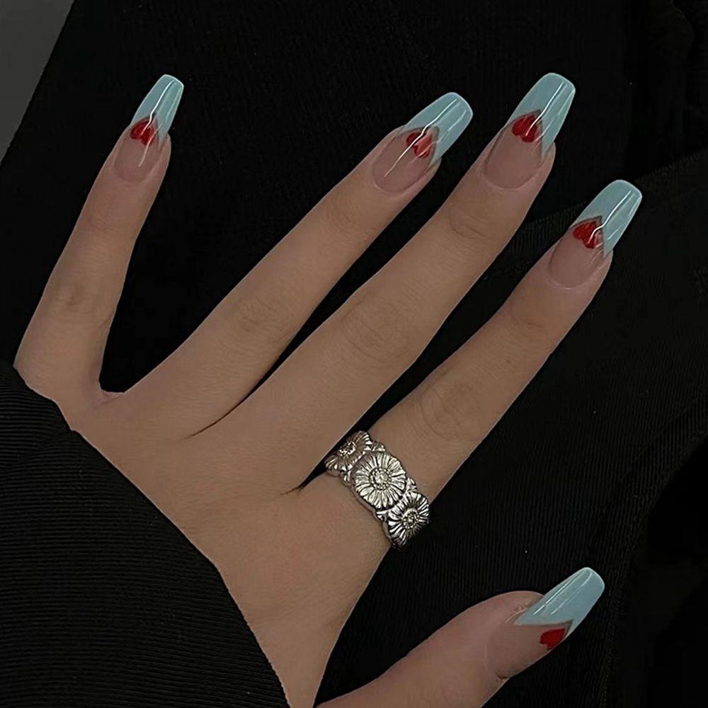 Hộp 24 Móng Tay Giả Che Phủ Toàn Diện Màu Kim Tuyến