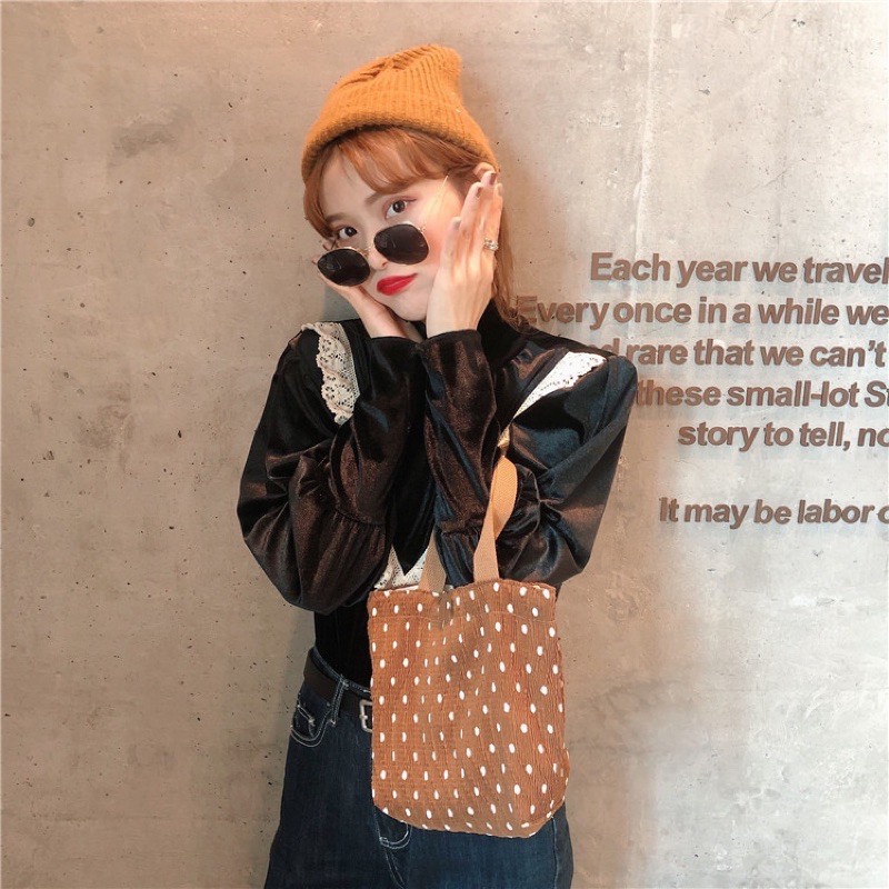 Túi Xách Vải Voan Nhăn Hàn  Quốc Thời Trang Cao Cấp Đáng Yêu - Túi Cầm Tay Tote Canvas Đựng Đồ MÃ 10