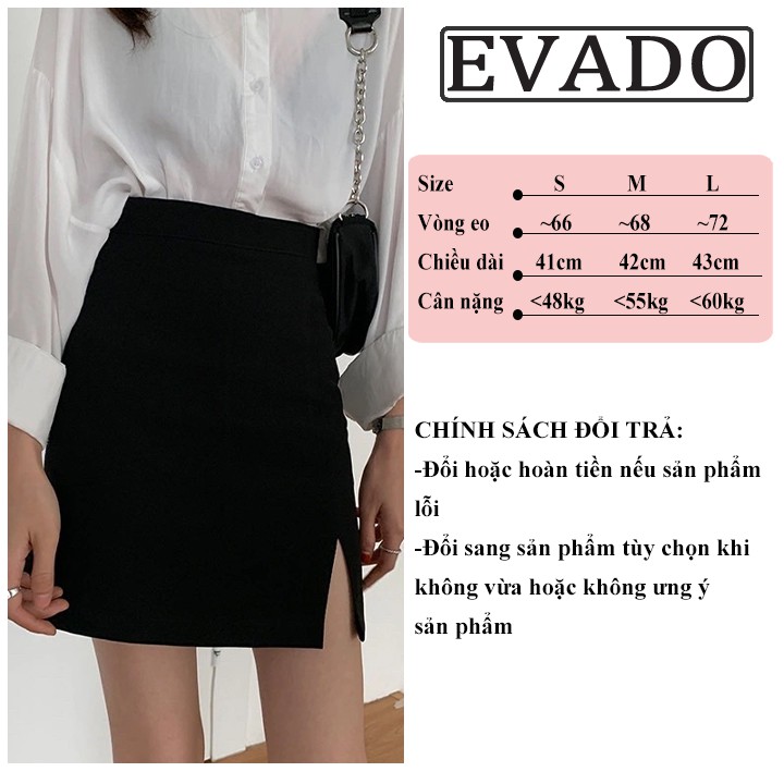 Chân váy ngắn chữ a lưng cao công sở xẻ tà đẹp EVADO CV04 | BigBuy360 - bigbuy360.vn