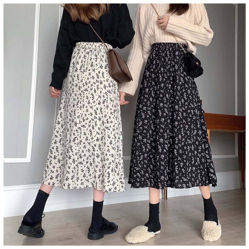 Chân váy dài họa tiết hoa nhí phong cách Ulzzang hàng Quảng Châu - Hachi | BigBuy360 - bigbuy360.vn