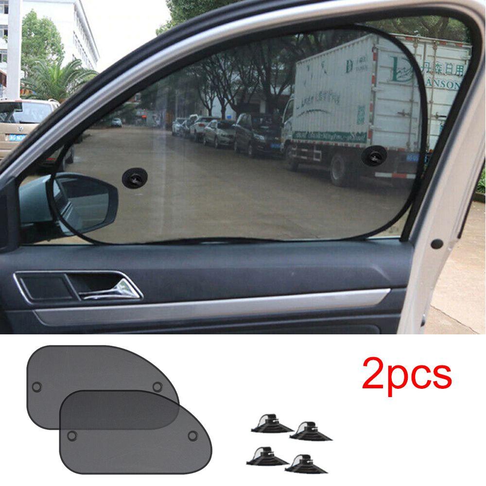 [MAG] 2pcs UV Protection Sunshades Cover Car Interior Mesh Visor Car Sun Shades Shield Screen Universal for Front Rear Window Windscreen Reflector