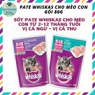 [PATE CHO MÈO CON] Pate Whiskas cho mèo con - 2 vị cá ngừ và cá thu (gói 80 hoặc 85g)