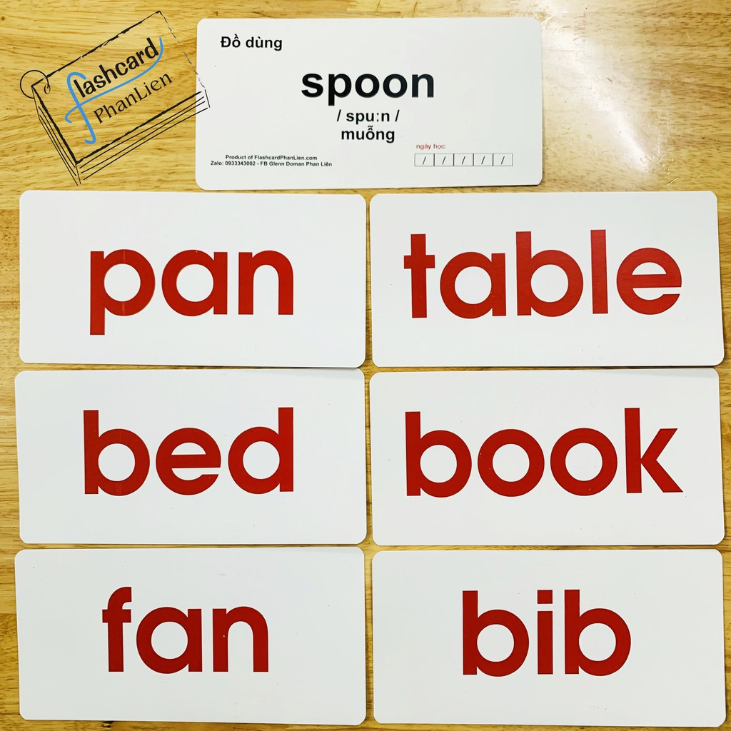 Thẻ từ đơn Flashcard song ngữ tiếng anh - English flashcards - thẻ nhập tâm