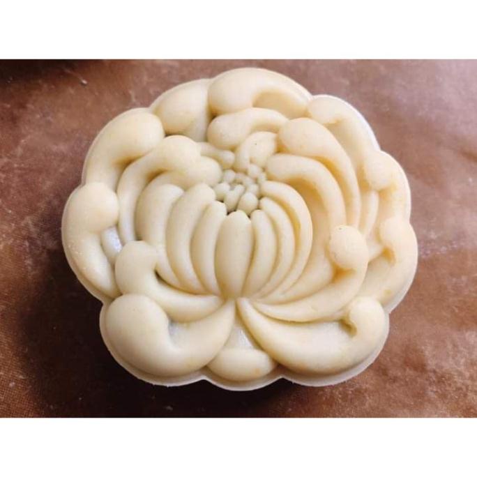 Khuôn bánh trung thu lò xo 1 mặt hình hoa cúc từ 50-75gr
