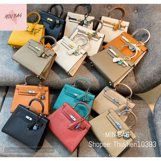 TÚI HM KELLY SIZE 25 TAG BẠC DA SẦN