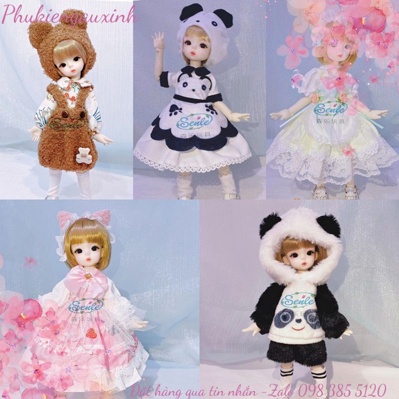 Quần áo đầm cho bjd 30cm mẫu mới (không kèm búp bê)