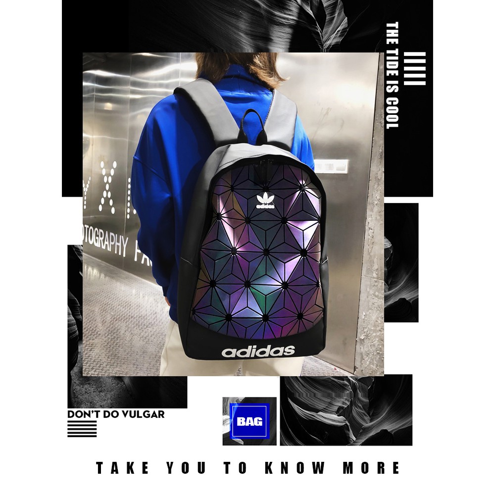 15.6 inch laptop bag--Unisex 2021 New Balo Adidas chính hãng họa tiết 3D phản quang thời trang cá tính cỡ 32 * 16 * 45cm