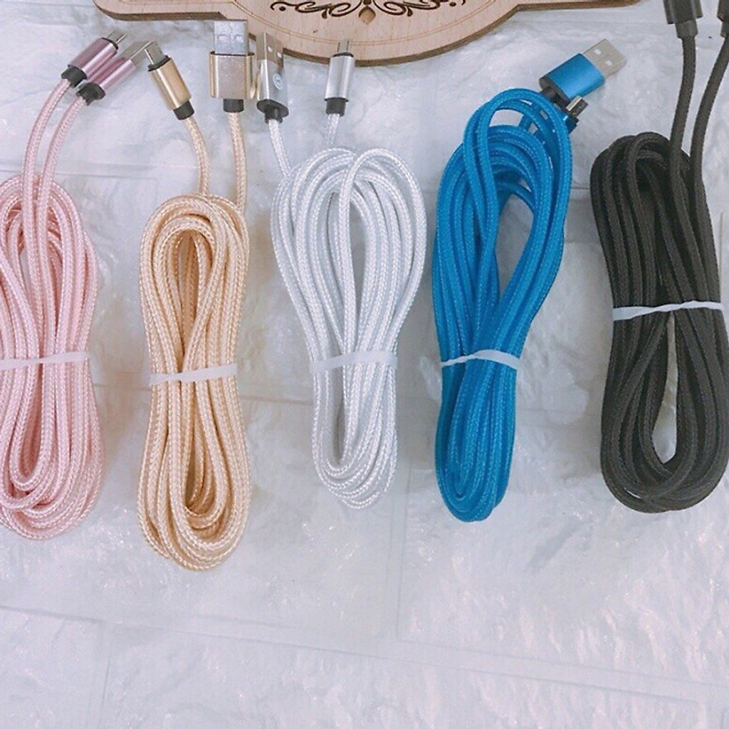 Cáp sạc dài 3m bọc dù siêu bền hỗ trợ iphone và samsung - Dây sạc dài 3m bọc dù siêu bền