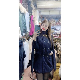 áo dạ cape hót hít còn đen tím than xả