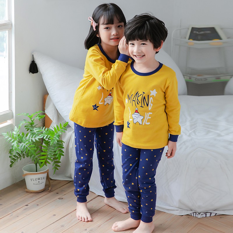 Bộ Đồ Ngủ 2 Món 100% Cotton Họa Tiết Hoạt Hình Cho Bé Trai Từ 3-13 Tuổi