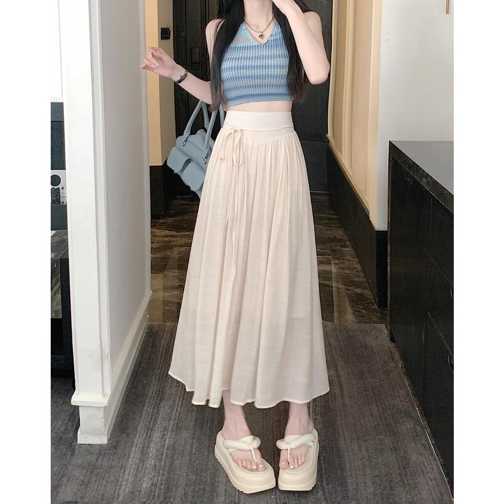 Chân Váy Thắt Dây Chữ a Lưng Cao Thời Trang Nữ Sành Điệu 63012
