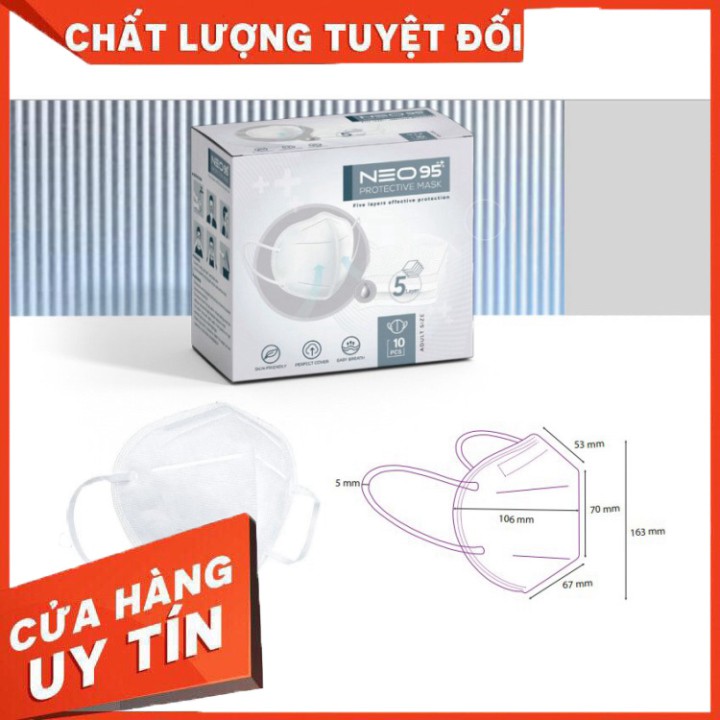 Khẩu Trang N95 Chính Hãng NEO Không Van 5 lớp chống bụi mịn PM2.5