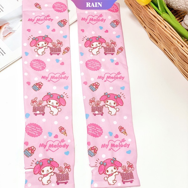 SANRIO Găng Tay Bằng Lụa Lạnh Nhanh Khô Chống Tia UV Họa Tiết Melody Cinnamoroll Hello Kitty Thời Trang Mùa Hè Cho Nam Và Nữ