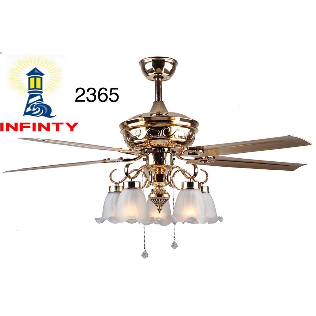 Quạt Trần Điều Khiển Từ Xa ,Quạt Trần Trang Trí Phòng Khách/5 Cánh Thép Không Gỉ, Động Cơ AC