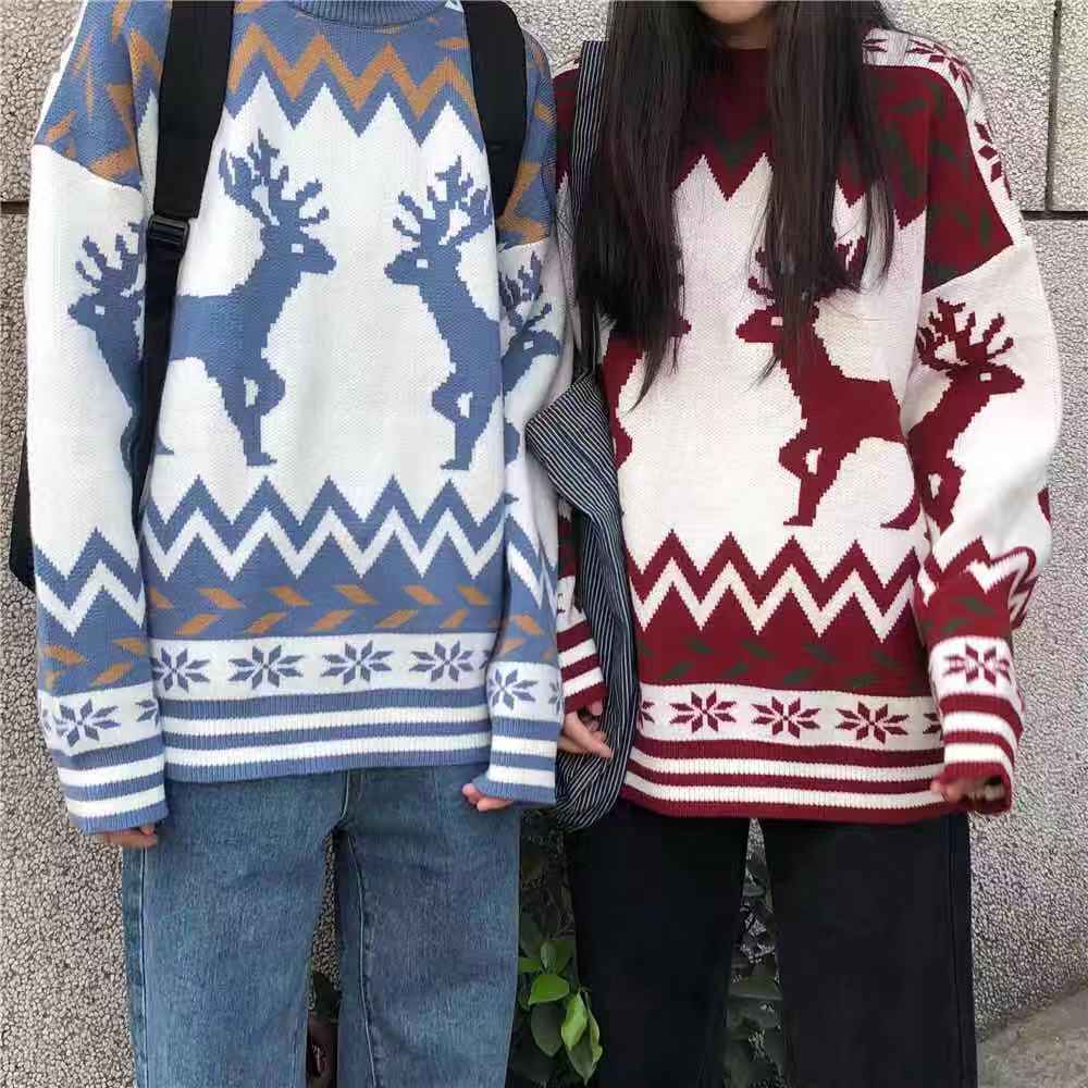 Áo Sweater Dệt Kim Dáng Ôm Thời Trang Thu Đông Phong Cách Hàn Quốc Cho Nam Và Nữ