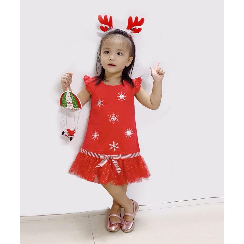 SIZE 2-9 (12-32KG) ĐẦM NOEL ĐUÔI CÁ MÀU ĐỎ CHO BÉ GÁI