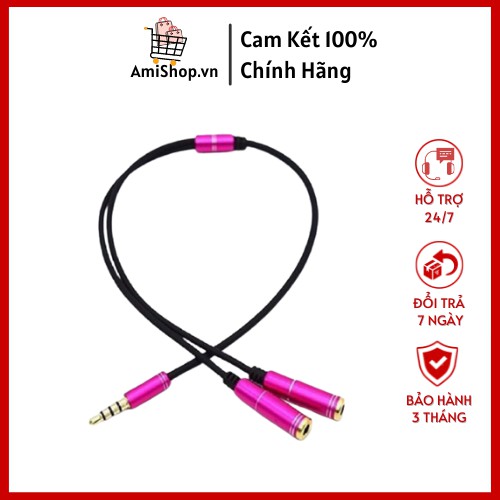 Jack chia tai nghe từ 1 cổng 3.5 thành 2 cổng 3.5 loại xịn