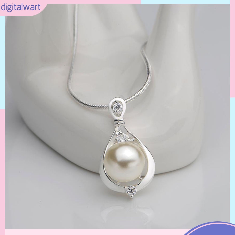 Vòng cổ Mặt Hình Giọt Nước Đính Ngọc Trai Nhân Tạo Thời Trang