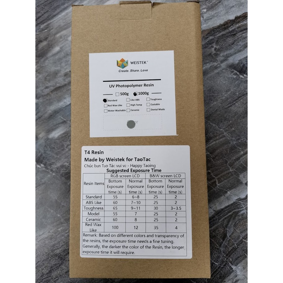 Resin Taotac T5 chất lượng cao 1000g ,in mịn, ít mùi, cứng, 385-410nm, RoHS