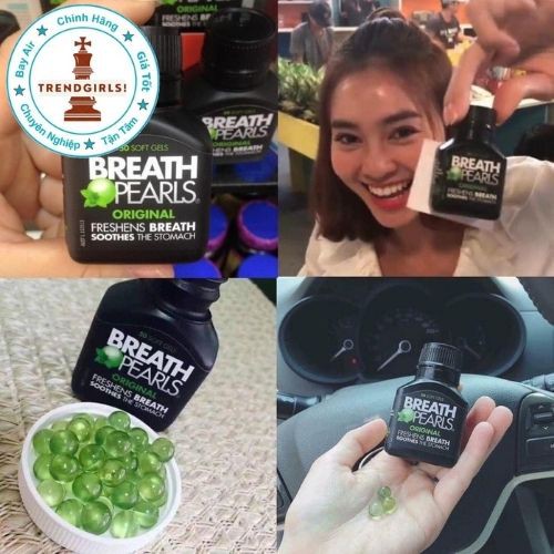 Viên uống thơm miệng thảo dược Breath Pearls, Úc (50v) giảm mùi miệng cho người lớn, phụ nữ và bé trên 6 tuổi