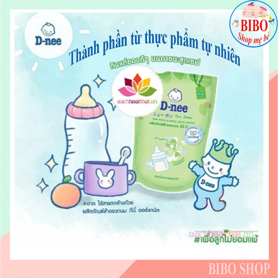 Nước Rửa Bình Sữa Dnee Rửa Rau Củ Và Phụ Kiện, An Toàn Cho Bé Dạng Bịch Dnee Organic 600ml