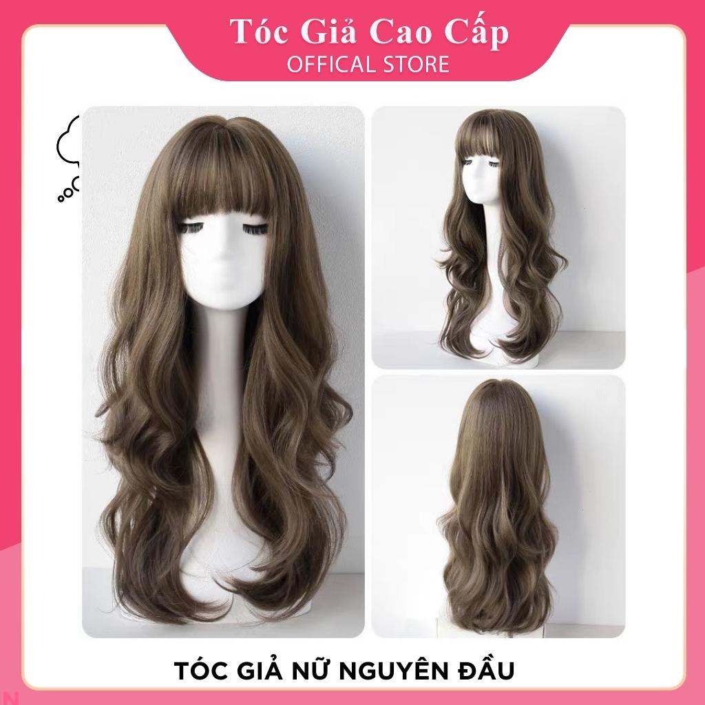 Tóc giả xoăn dài FREESHIP tóc nguyên đầu xoăn dài tự nhiên- mã BHT8263