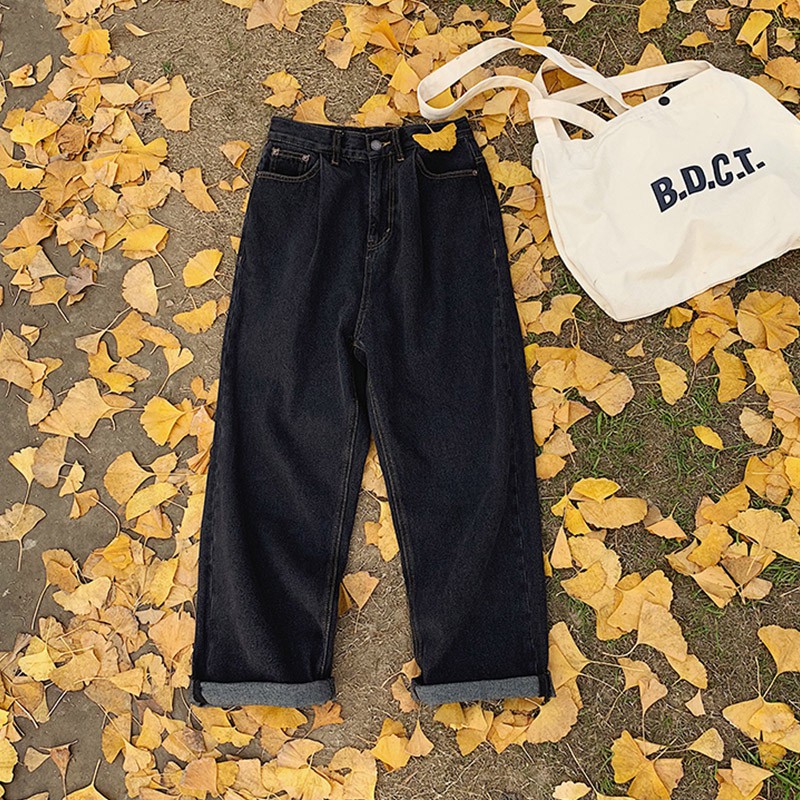 Quần Jean Ống Rộng Phong Cách Hàn Quốc Size S-3Xl