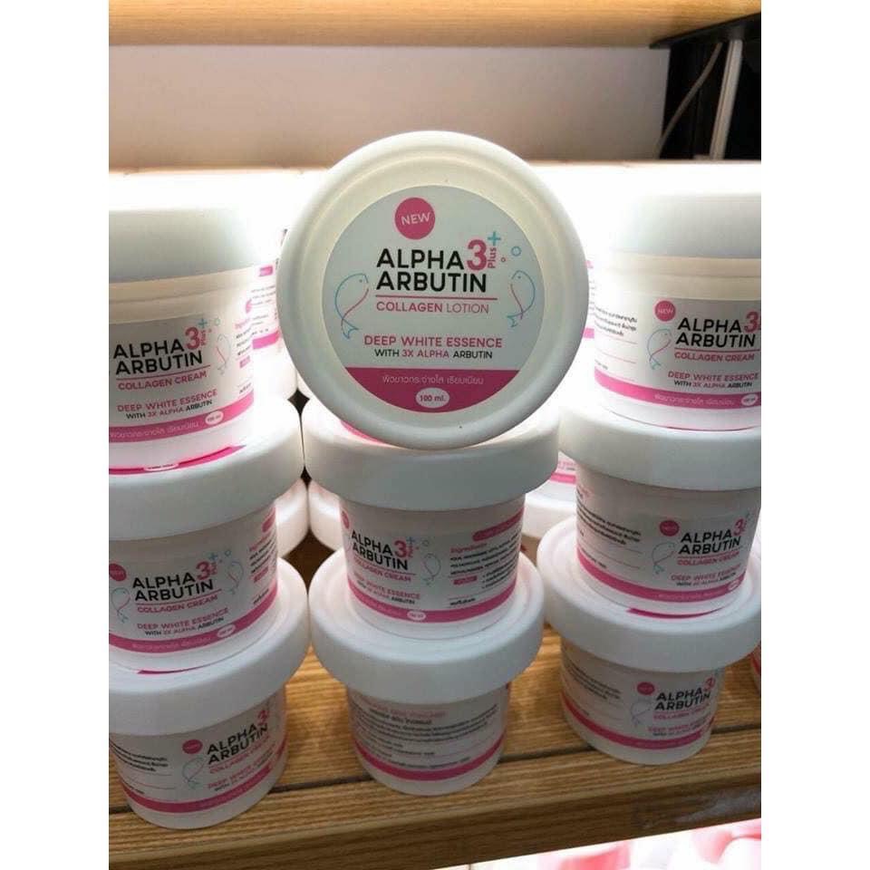 Kem dưỡng Body Alpha Arbutin Collagen Cream 3 Plus Thái Lan hộp 100g - CO187