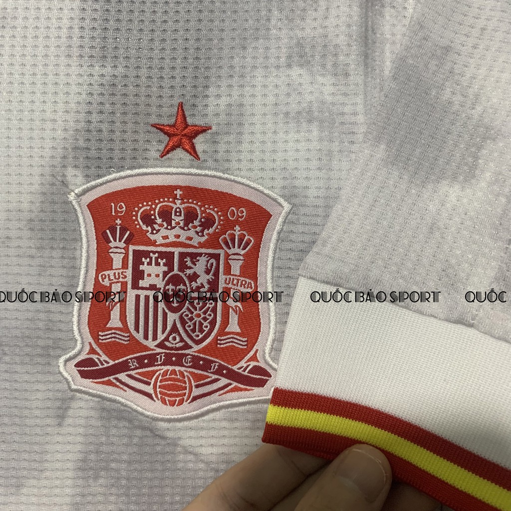 Tây Ban Nha trắng sân khách mùa euro 2021 - Bộ áo bóng đá bản Fan vải Thái cao cấp
