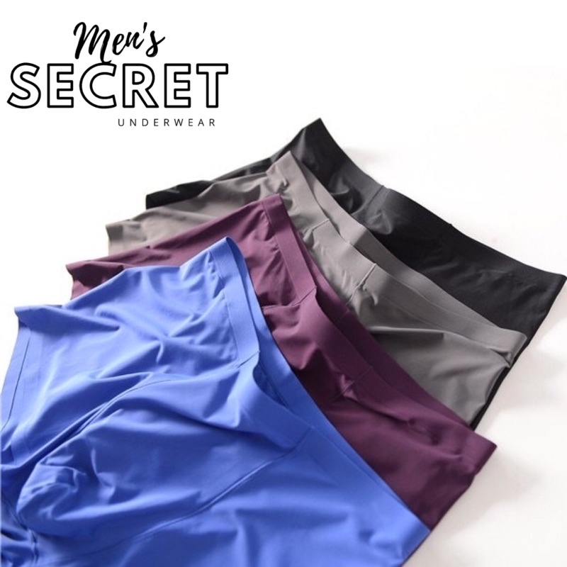 Quần boxer su lạnh không đường may - Sịp đùi nam đúc cao cấp lụa sữa mặc như không măc MEN'S SECRET