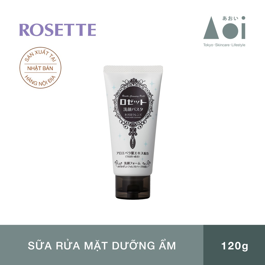 Sữa Rửa Mặt Dưỡng Ẩm Rosette Face Wash Pasta Glacial Clay Cleanser 120g