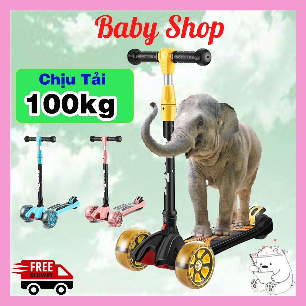 Scooter cho bé Novo X88 chịu tải 100Kg, bánh xe phát sáng, gấp gọn - Xe trượt scooter Novo X68 chịu tải 60KG | BH 12T