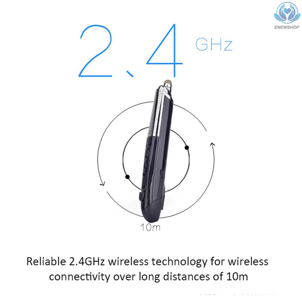 【enew】PR-08 2.4Ghz Wireless Optical Touch-pen Mouse 800/1200/1600DPI Wireless Mouse Pen with Web Browsing Laser-Presenter Handwriting Ergonomic Mice for PC Laptop Computer