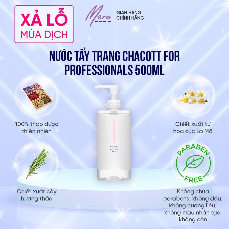 [MẪU MỚI] Nước tẩy trang Chacott For Professionals 500ml