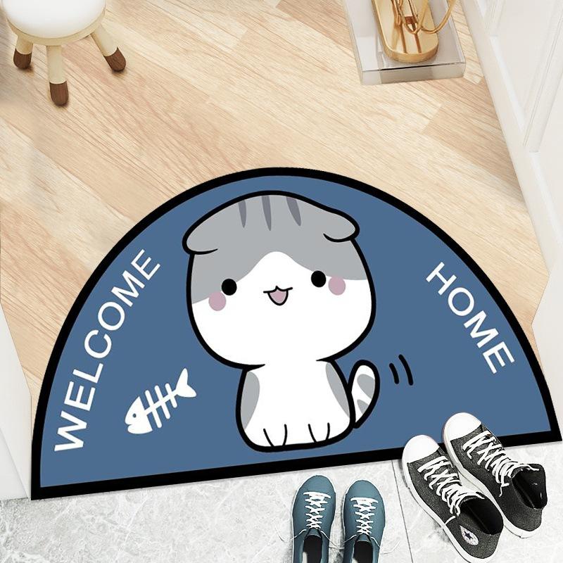 PVN49676 Thảm Chùi Chân Chống Trượt 3D Hình Quạt In Hình Thú Dễ Thương Giá Rẻ