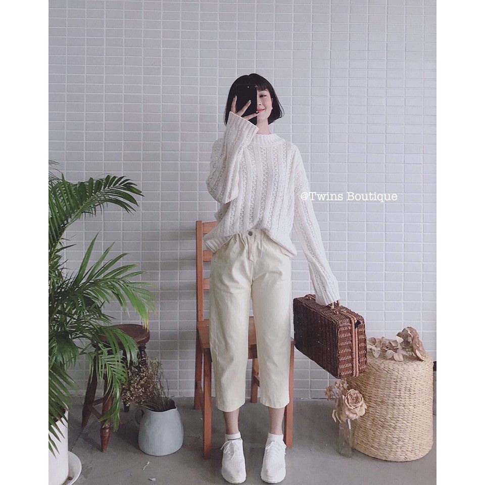 Áo len thừng trắng xinh xinh