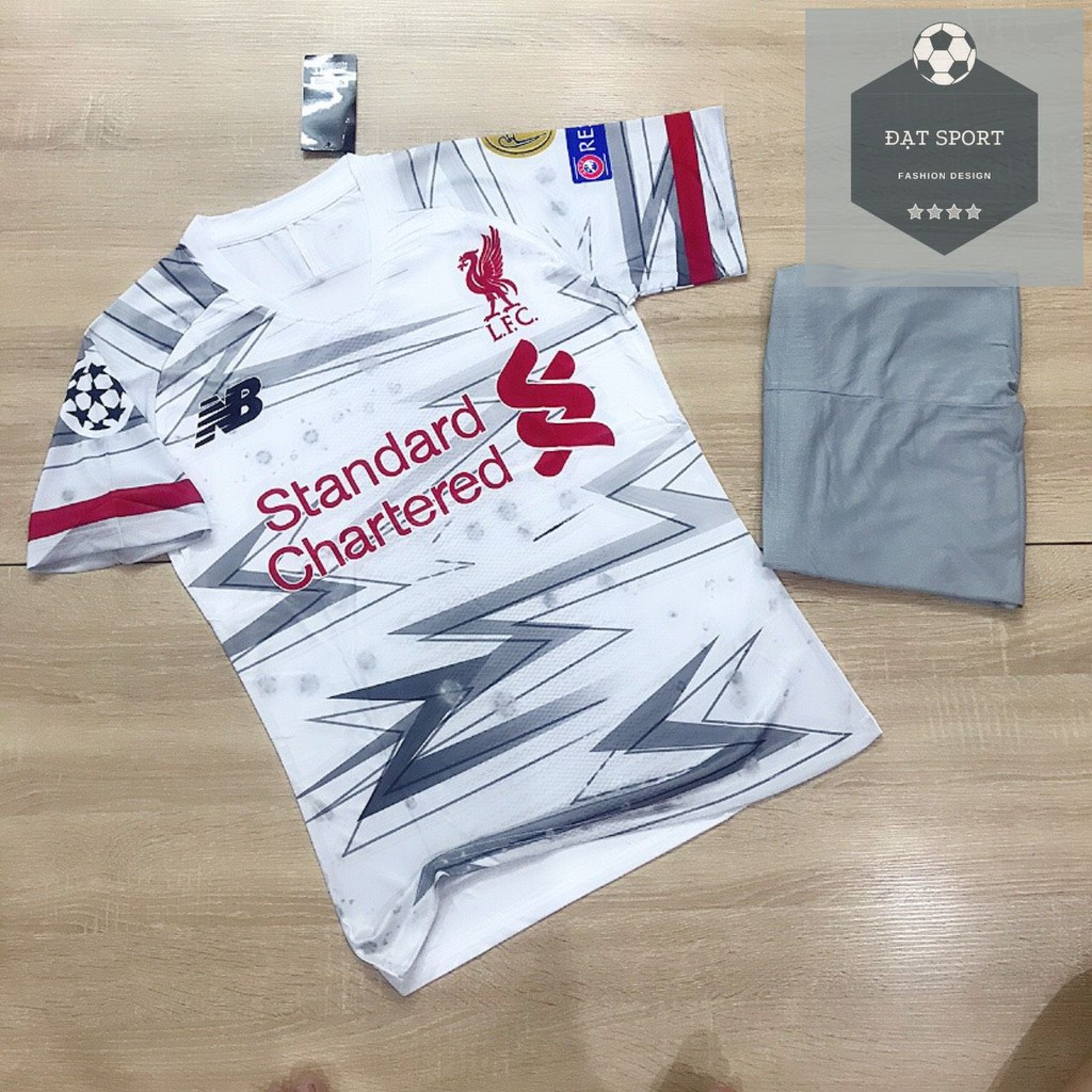 Quần áo bóng đá thun thái cao cấp l1 - Liverpool 2020 chế ( trắng đỏ )