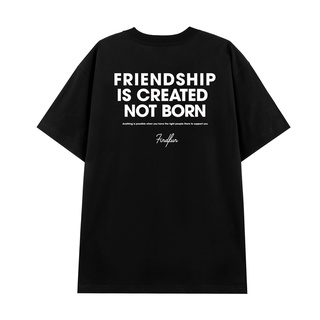 Áo thun findfun unisex friendship - black 100% cotton