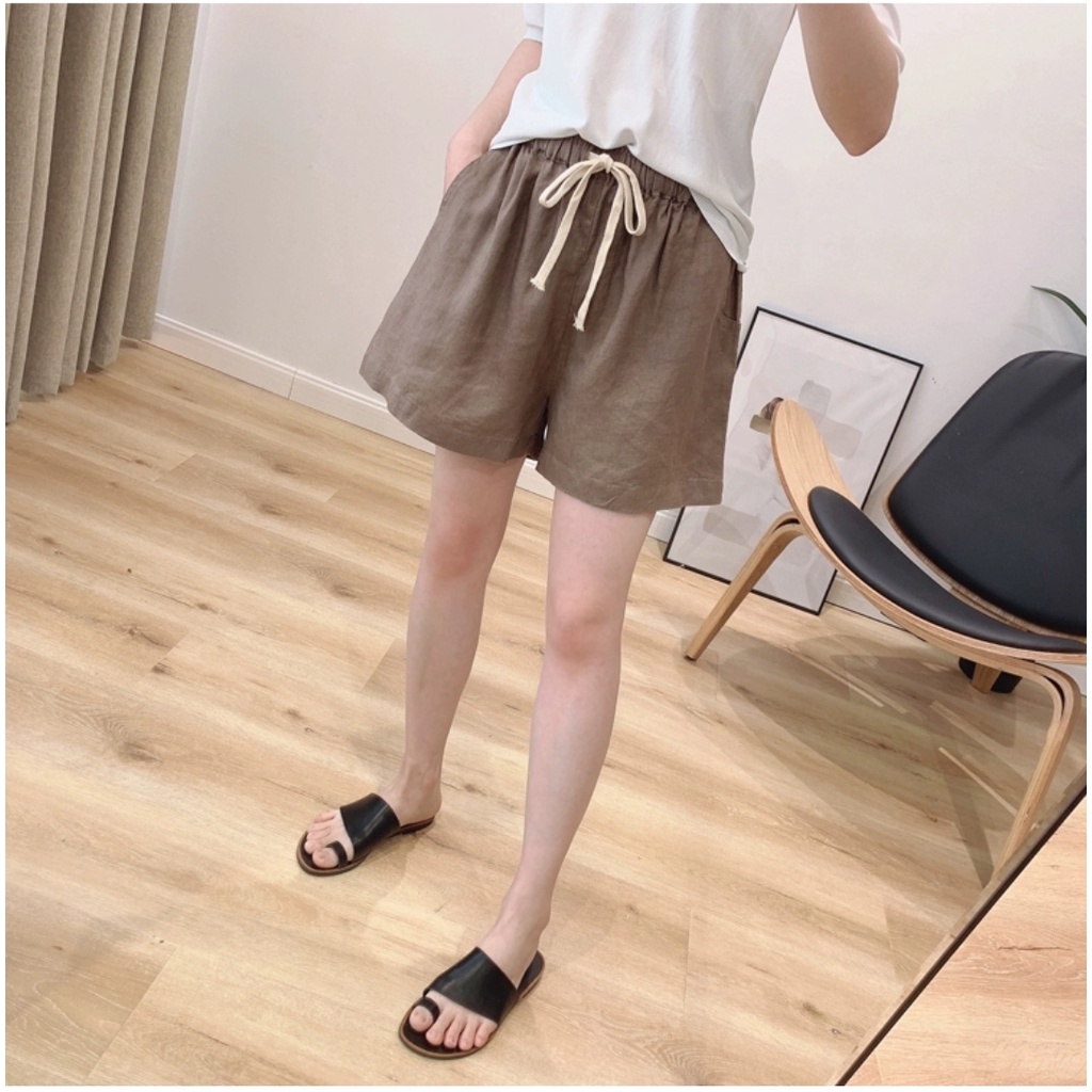 Quần Short Nữ 40-100kg Bigsize ống rộng màu pastel vải linen thoáng mát