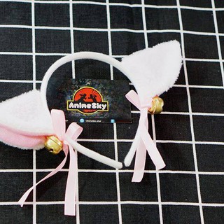 Tai mèo Cosplay Trắng - Bờm tai mèo Neiko đen kèm chuông