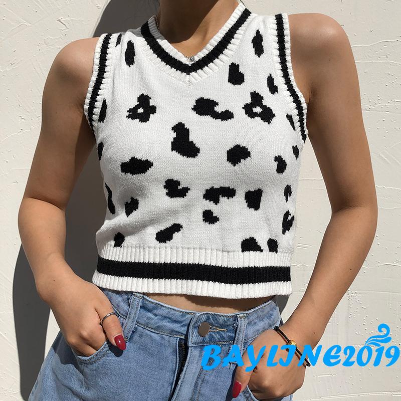 Áo Lửng Không Tay Họa Tiết Da Bò Thời Trang Quyến Rũ Cho Nữ | BigBuy360 - bigbuy360.vn