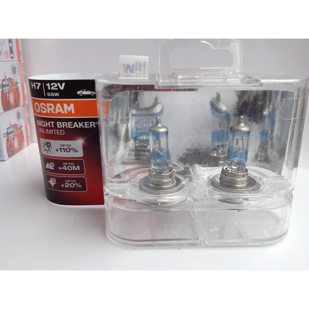 Bóng đèn tăng sáng H7 12v 55w Osram. Tăng độ sáng 110%.