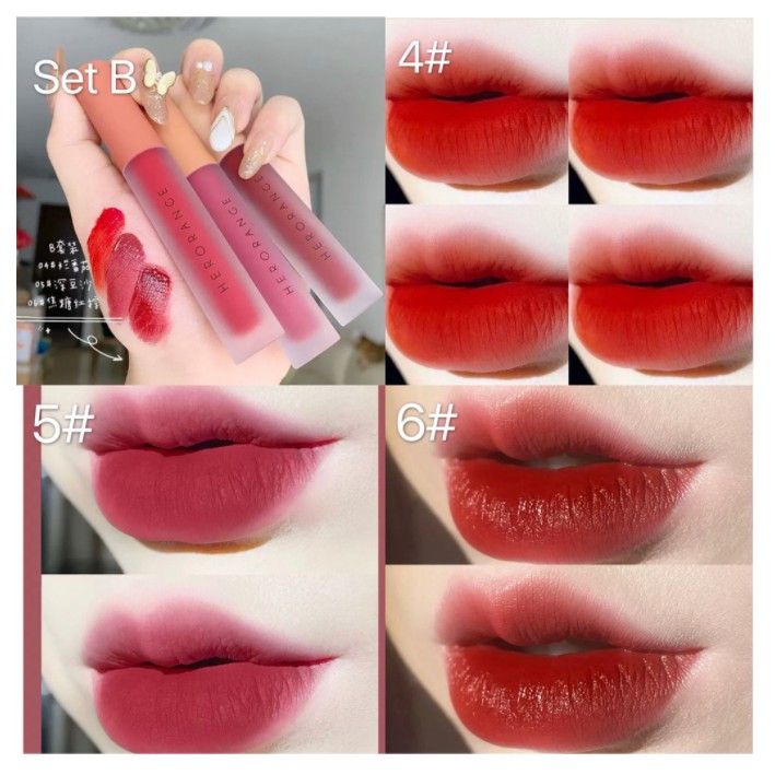 [Chính Hãng] Set 3 Cây Son Kem Lì Herorange Fluffy Lip Glaze | BigBuy360 - bigbuy360.vn