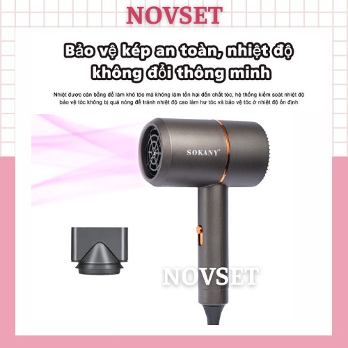 Máy Sấy Tóc Tạo Kiểu Sokany- SK2202 chính hãng Công Suất 1200W Tặng Kèm 1 Đầu Sấy Tạo Kiểu [ CÓ BẢO HÀNH ]