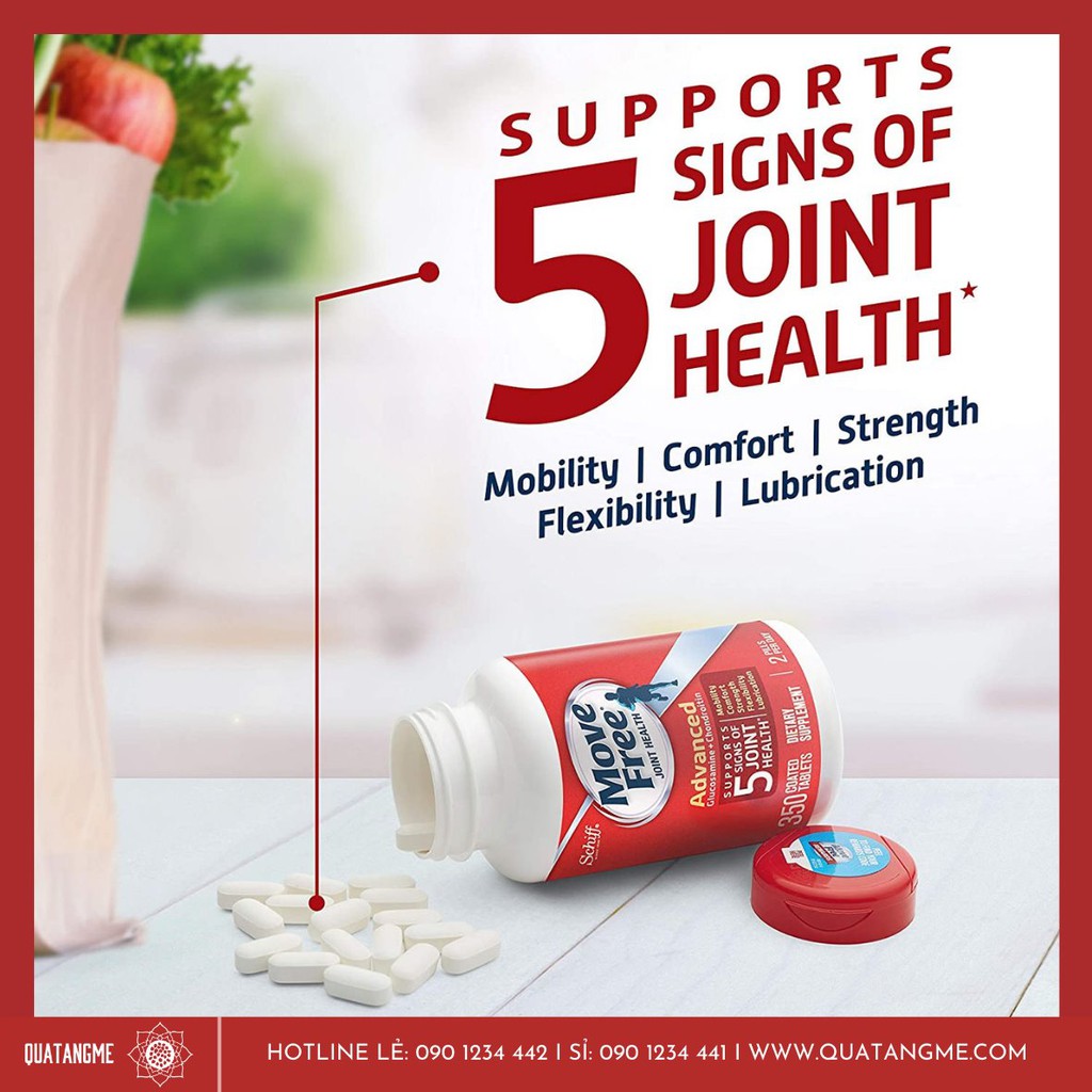 Hỗ trợ giảm đau xương khớp schif move free glucosamin và chondroitin 200 viên Healthy Care