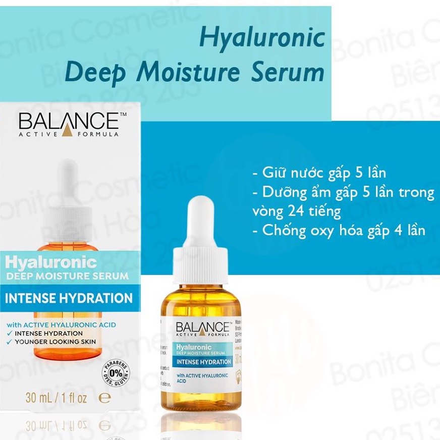 Serum Dưỡng Ẩm Làm Chậm Lão Hóa Balance Active Formula Hyaluronic Deep Moisturizing 30ml